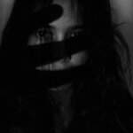monochrome photo of woman