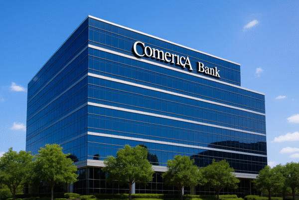 Comerica Bank headquarters in Dallas, Texas, modern office building